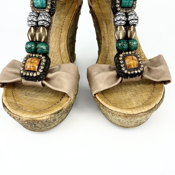 Patrizia By Spring Step Pegasus Tan Sandals 36 (5.5-6 US) Women RetroGlam 70s - Picture 9 of 16